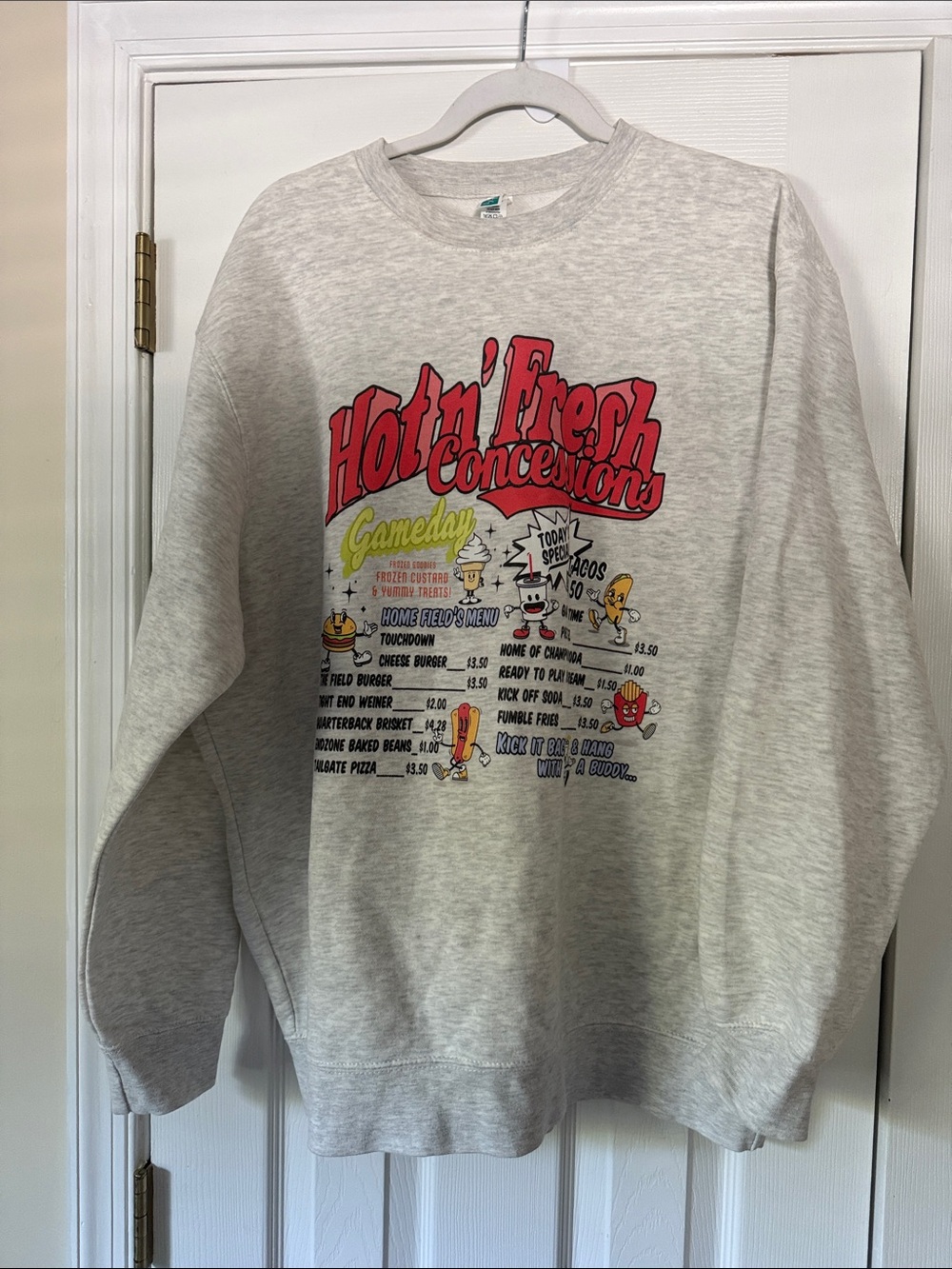 Graphic Crewneck Sweatshirt - Light Gray
